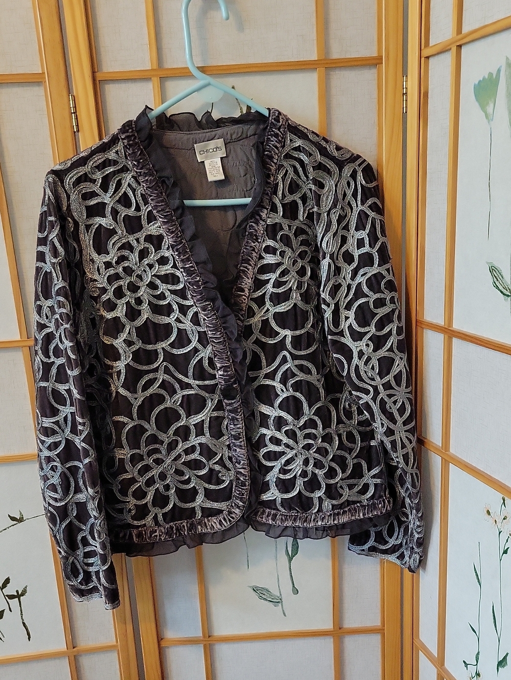 * Chico's Keeley metallic embroidered jacket *
